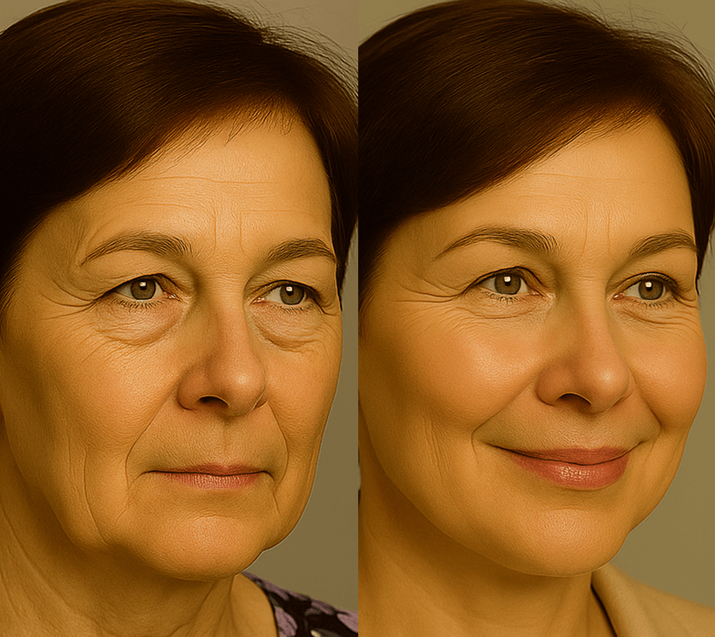 before and after skin care